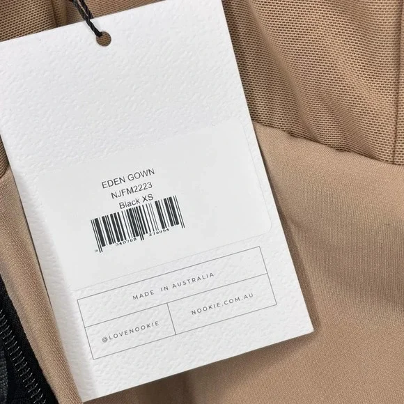 Nookie NWT Black Nude Mesh Strapless Eden Gown - XS - Picture 9 of 12